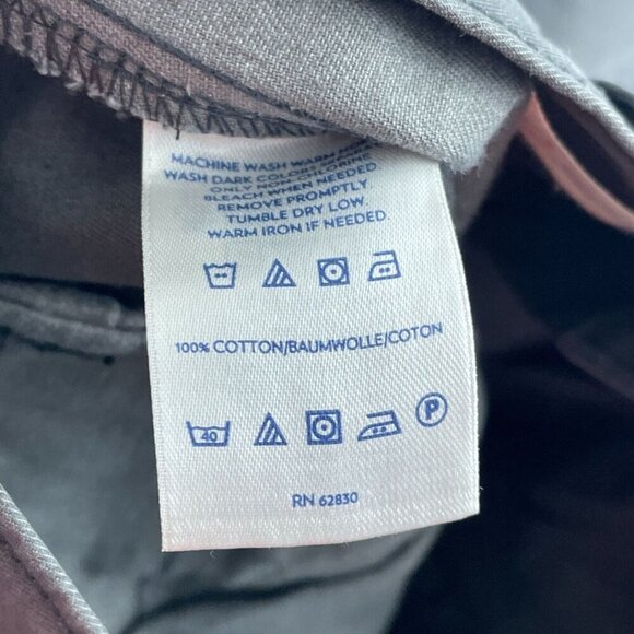 Lands End Mens Canvas Straight Leg Pants 34W 32L Dark Gray 5217 - Picture 5 of 11